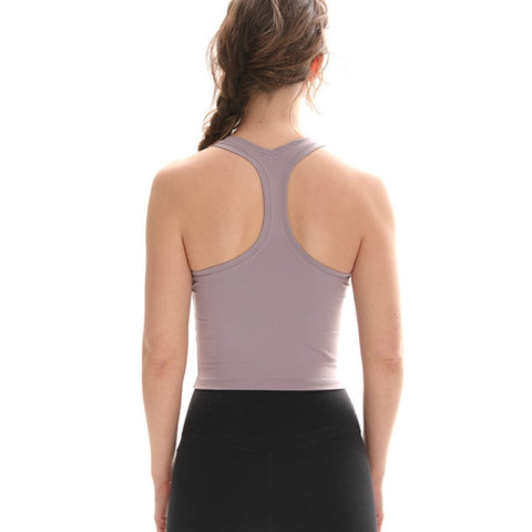 Women Flexible Racerback Sport Fitness Crop Tops