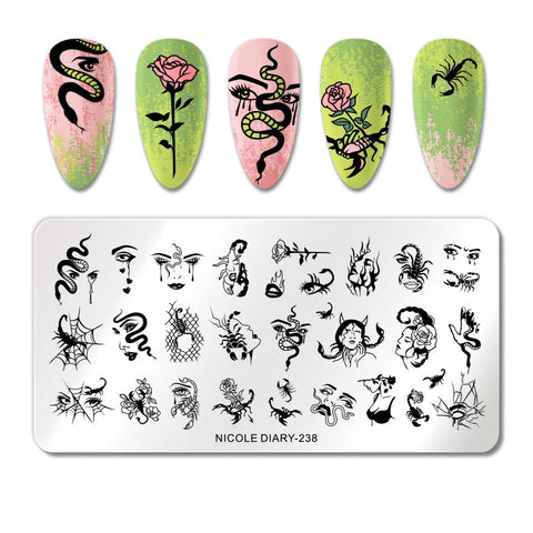 New Snake Leopard Nail Stamping Plates