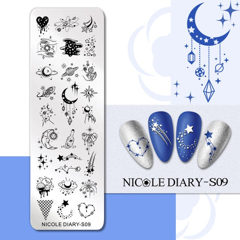 New Marble Abstract Geometry Nail Stamping Plates