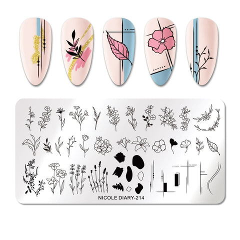 New Flower Stripe Design Stamping Plates