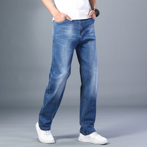 Summer Men Thin Straight-leg Loose Jeans