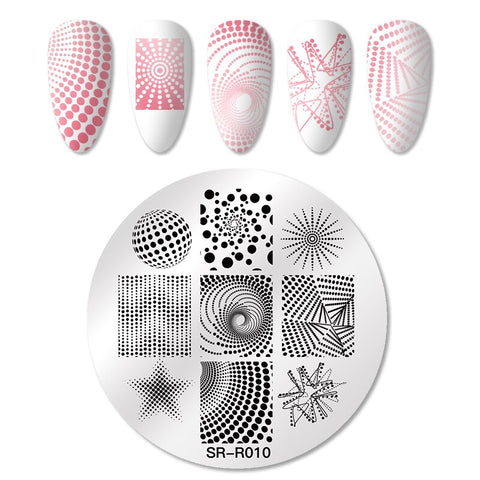 New Square Round Nail Stamping Plates