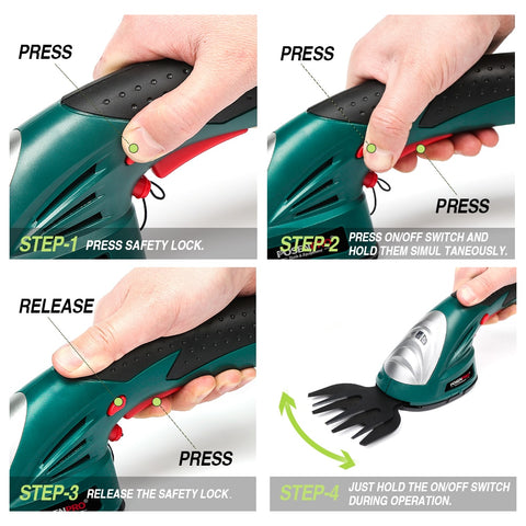 7.2V Cordless Grass Hedge Trimmer