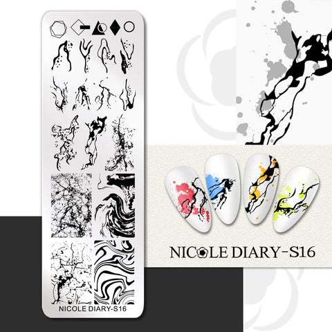 Nail Stamping Plates Flower Leaf Line Design Stamp
