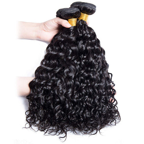 10A  Water Wave Bundles Curly Human Hair