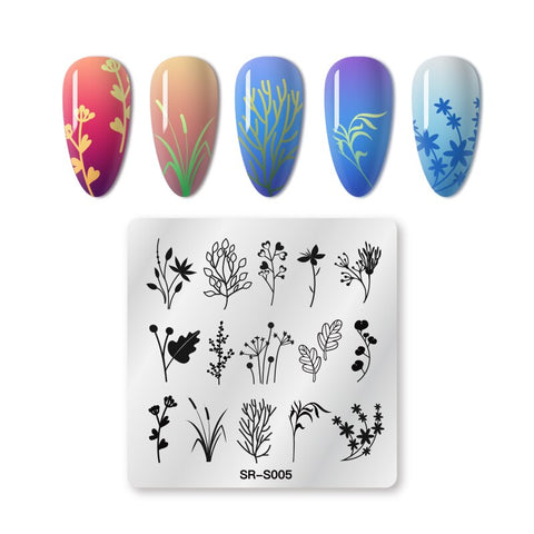 New Square Round Nail Stamping Plates