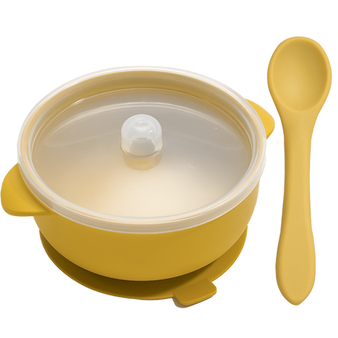 Baby Silicone Sucker Bowl With Spoon