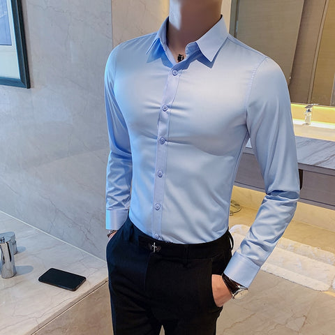 Men Camisas Hombre Long Sleeve Shirts