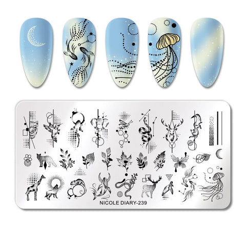 New Marble Abstract Geometry Nail Stamping Plates