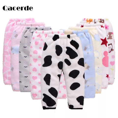 Bottoms Flannel Thicken Warm Baby Children's thermal pants 3- 24m