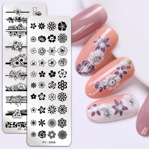 New Flower Geometry Nail Stamping Plates
