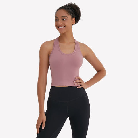 Women Flexible Racerback Sport Fitness Crop Tops