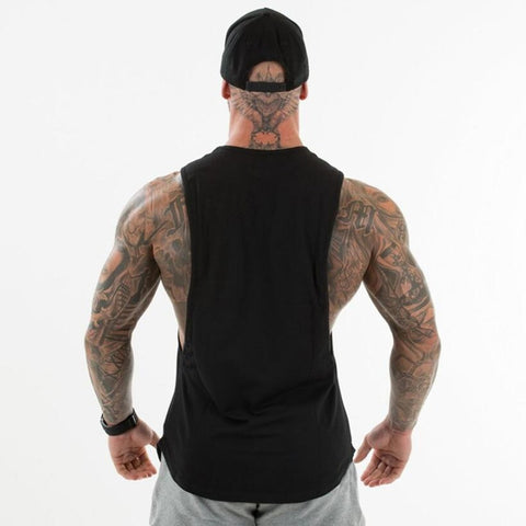 Men Plain Bodybuilding Cut Off T-shirts