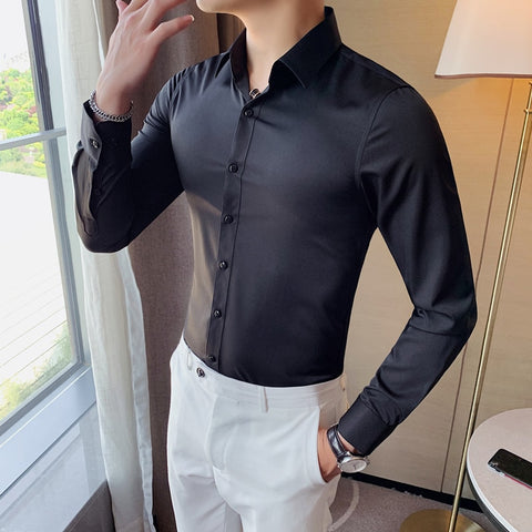 Men Camisas Hombre Long Sleeve Shirts