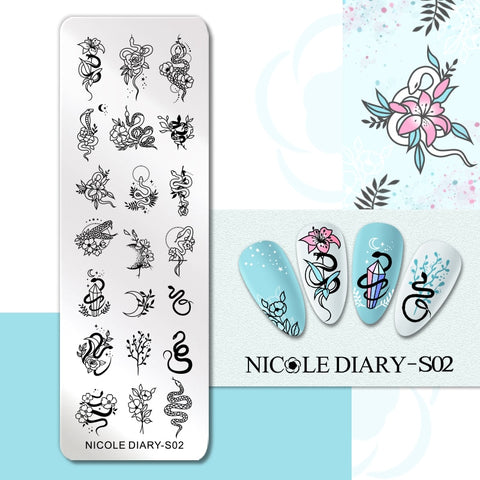 New Marble Abstract Geometry Nail Stamping Plates