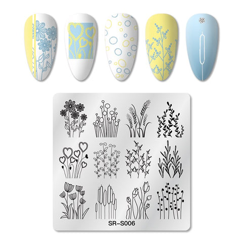 New Square Round Nail Stamping Plates