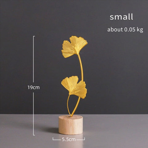 Nordic Gold Ginkgo Leaf Desktop Ornaments
