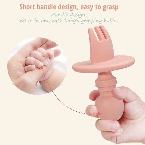 Baby Mini Silicone Fork Spoon