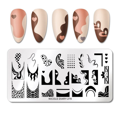 New Stainless Steel Loving Heart Nail Stamp Stencil