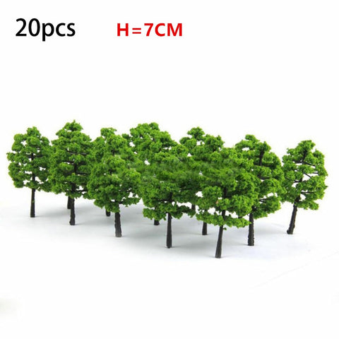 20/70pcs Plastic Model Train Artificial Miniature Tree