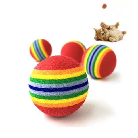 Pet Rainbow Striped Ball Toy