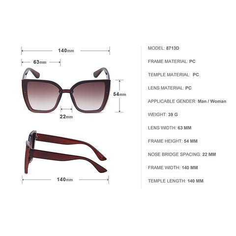 New Oversized Cat Eye Sunglasses