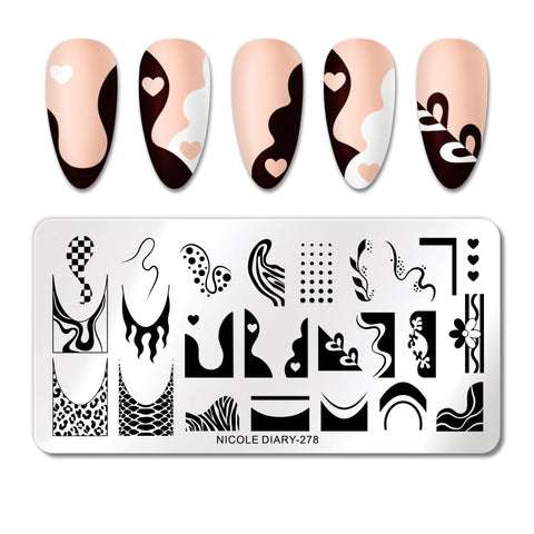 New Marble Abstract Geometry Nail Stamping Plates