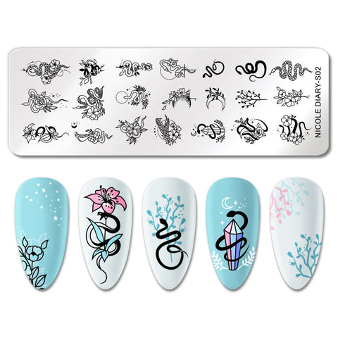 New Snake Leopard Nail Stamping Plates