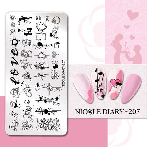 Girl Love Heart Printing Stencil Manicuring Art