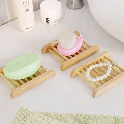 Portable Natural Wood Soap Dishes