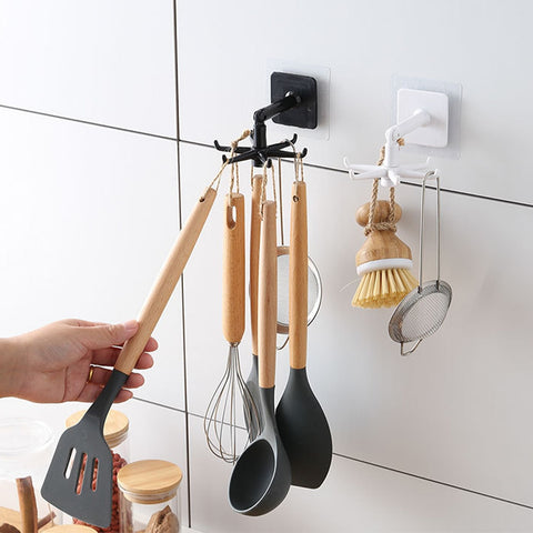 360° Rotating Kitchen Hook Organizer