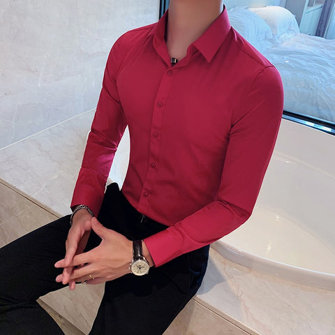 Men Camisas Hombre Long Sleeve Shirts