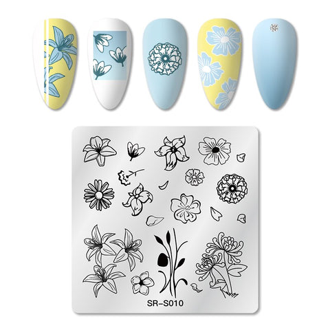New Square Round Nail Stamping Plates
