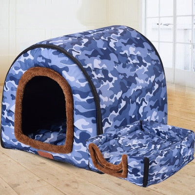 Cat Print Stars House Bed