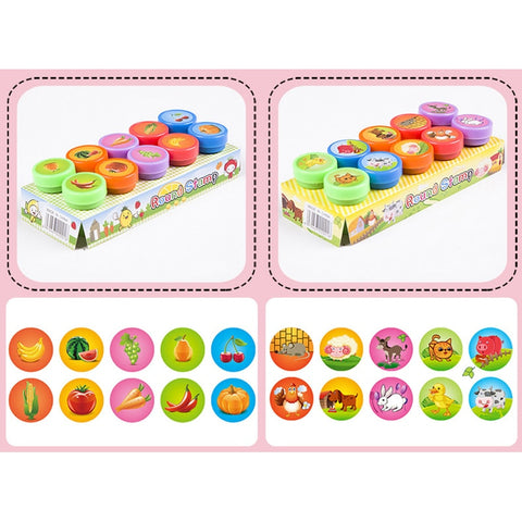 10pcs Self-ink Stamps Children Toy