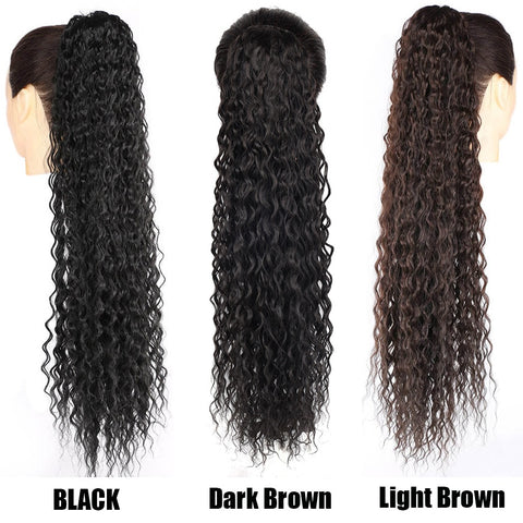 32Inch Water Wave Afro Pony Tail Women Hairpiece
