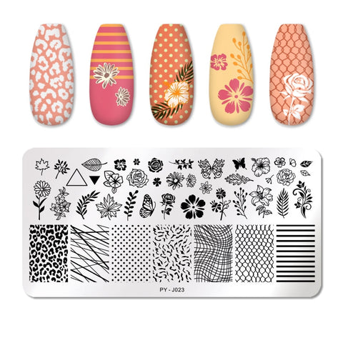 New Flower Geometry Nail Stamping Plates