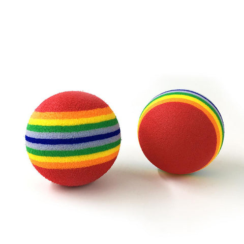 Pet Rainbow Striped Ball Toy