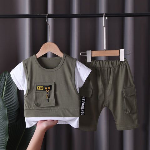Baby Cotton T Shirt Shorts 2Pcs/sets