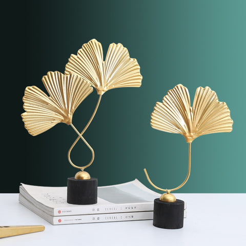 Nordic Gold Ginkgo Leaf Desktop Ornaments