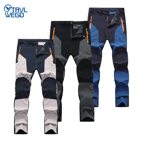 Men Hiking Camping Pants Wear-Resistant Quick Dry Anti-UV Pant Waterproof Elastic Trousers