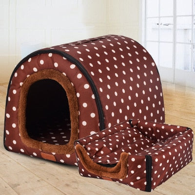 Cat Print Stars House Bed