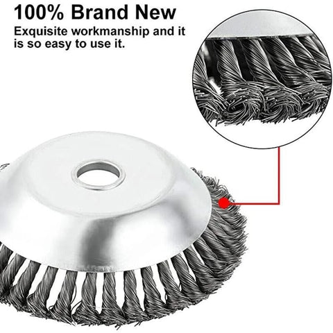 New Steel Wire Wheel Garden Weed Brush