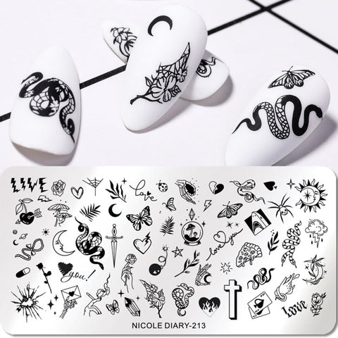 New Space Planet Moon Star Nail Stamping Plates