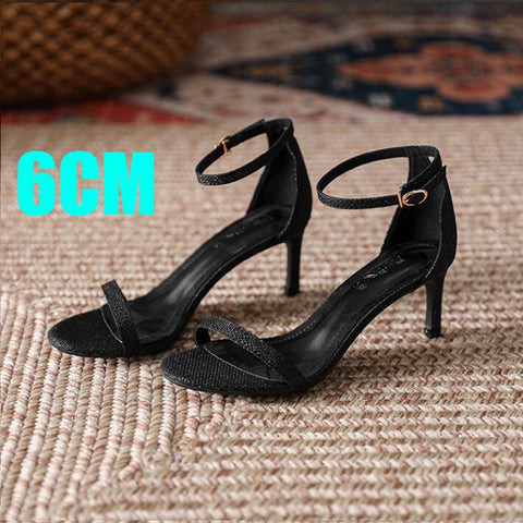 Women Open Toe Ankle Strap Stiletto Heel