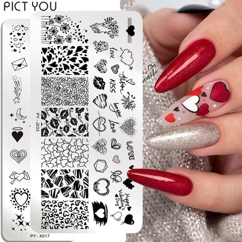 New Rose Flower Love Theme Nail Art