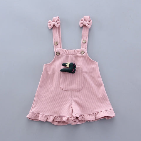 Cute Girls Casual T-Shirts Bib Shorts