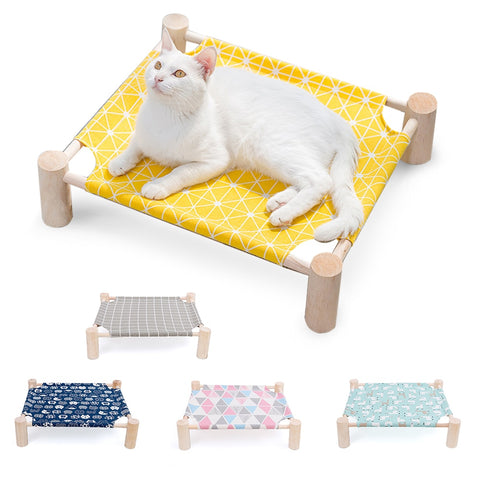 Wood Canvas Cat Lounge Bed