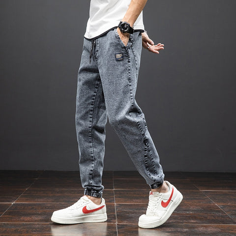 Summer Black Blue Cargo Jeans