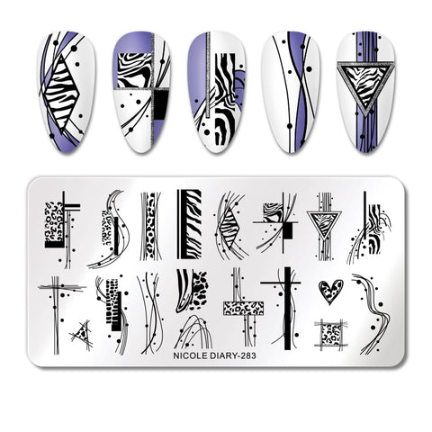 New Marble Abstract Geometry Nail Stamping Plates